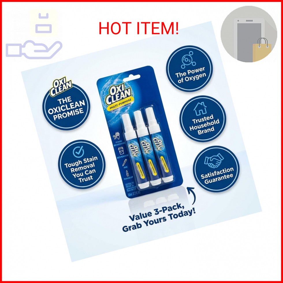 OxiClean On The Go Stain Remover Pen for Clothes, Portable Instant Travel Size S
