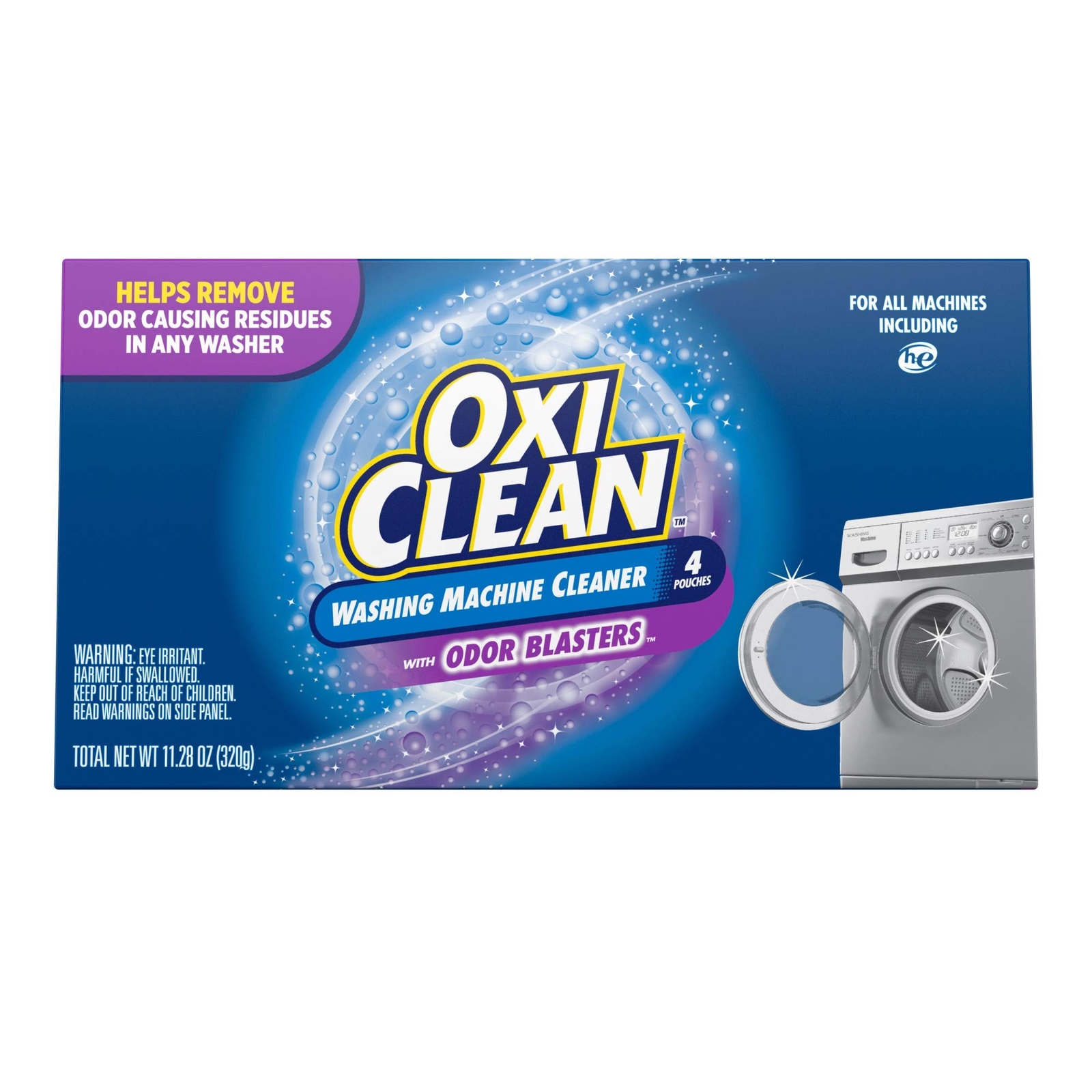 OxiClean Washing Machine Cleaner with, ODOR BLASTERS, 4 Count Fresh