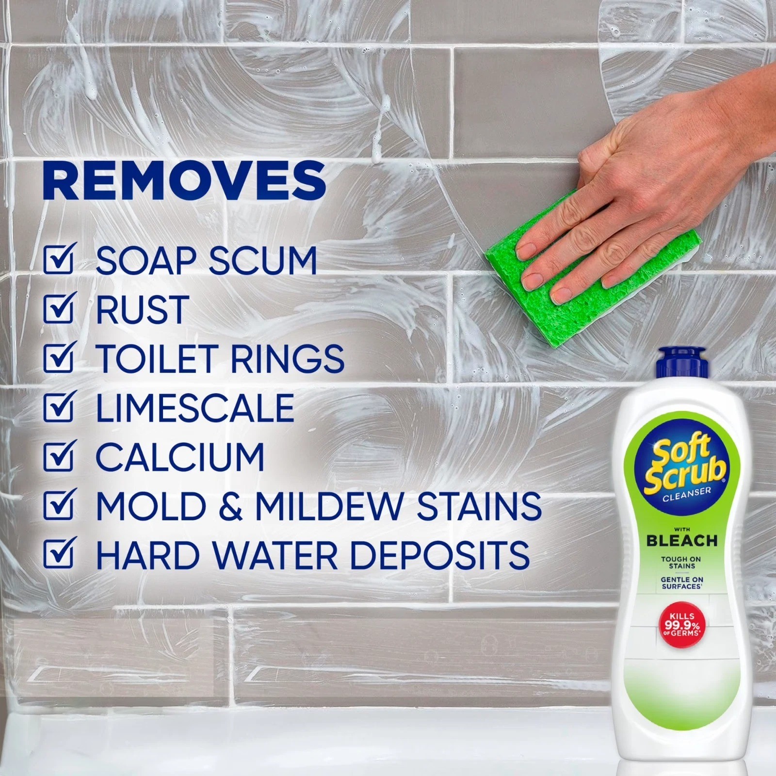 Soft Scrub with Bleach Cleaner 24 oz Bathroom & Kitchen Surface Cleaner