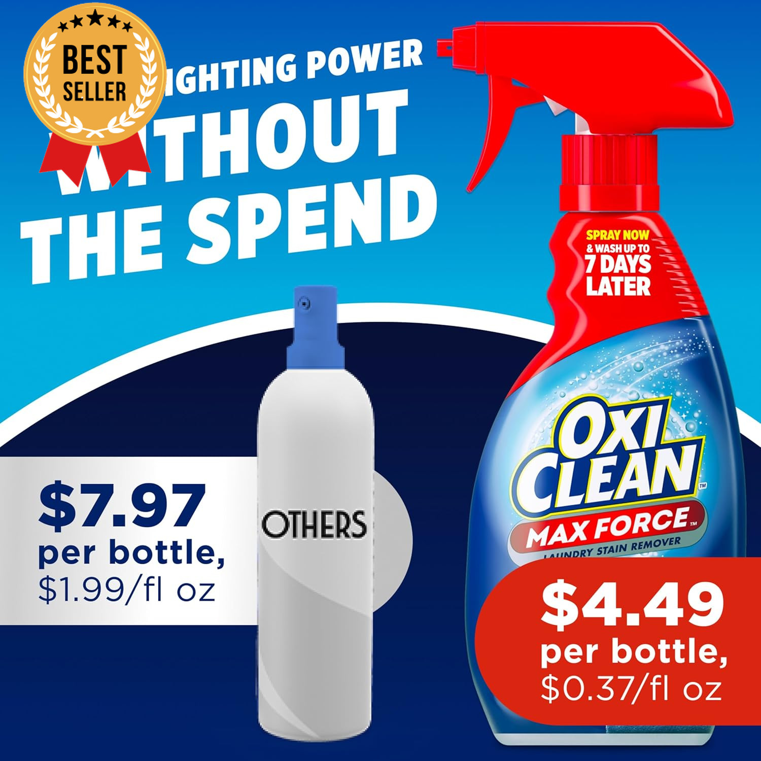 OxiClean MaxForce Stain Remover Spray, 12Oz, 3-Pack, Laundry Stain Cleaner