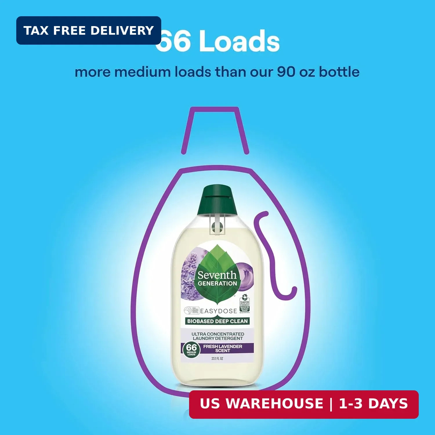 EasyDose Laundry Detergent Fresh Lavender Ultra Concentrated
