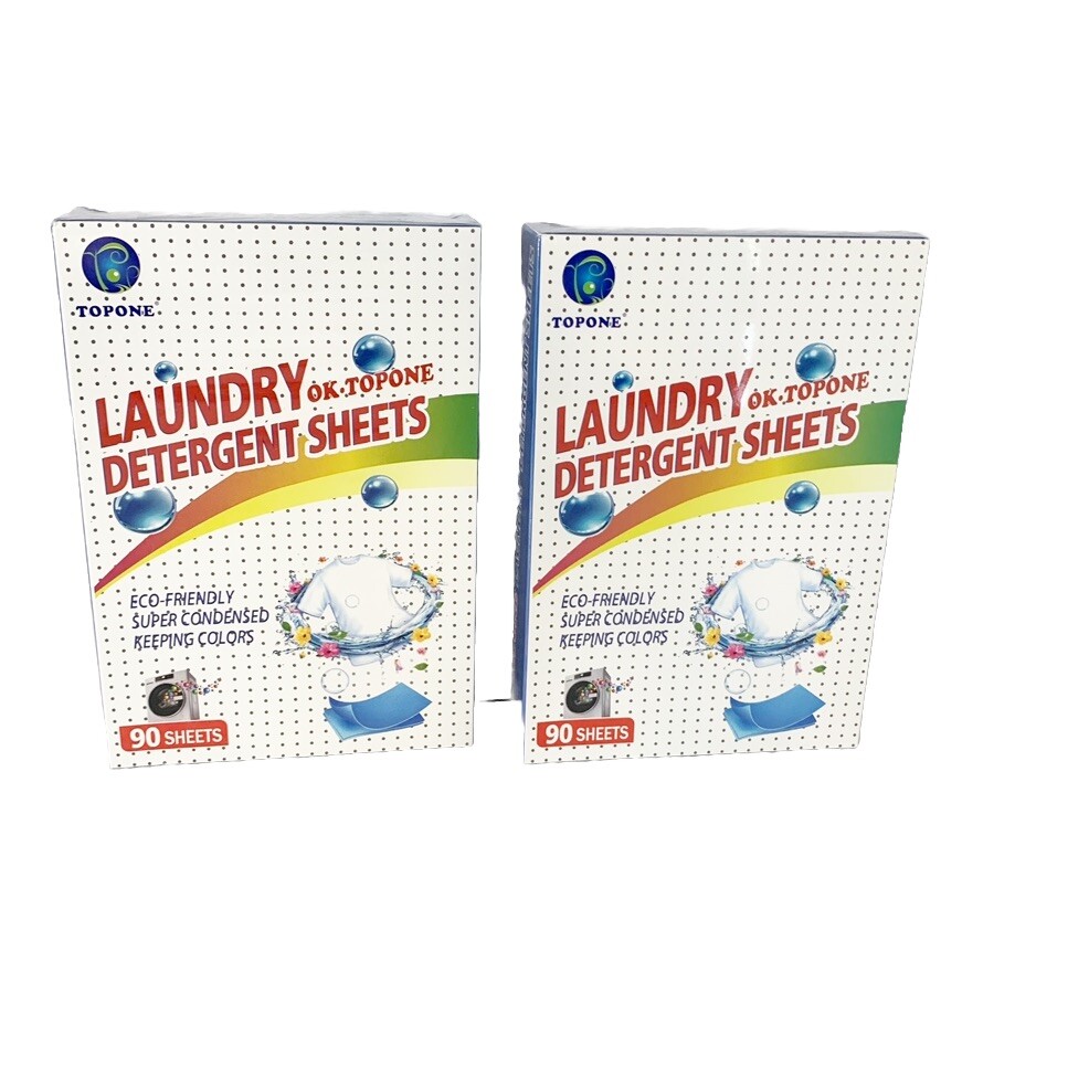 Laundry Detergent Sheets Ultra Concentrated Laundry Strips 90 Sheets Set of 2