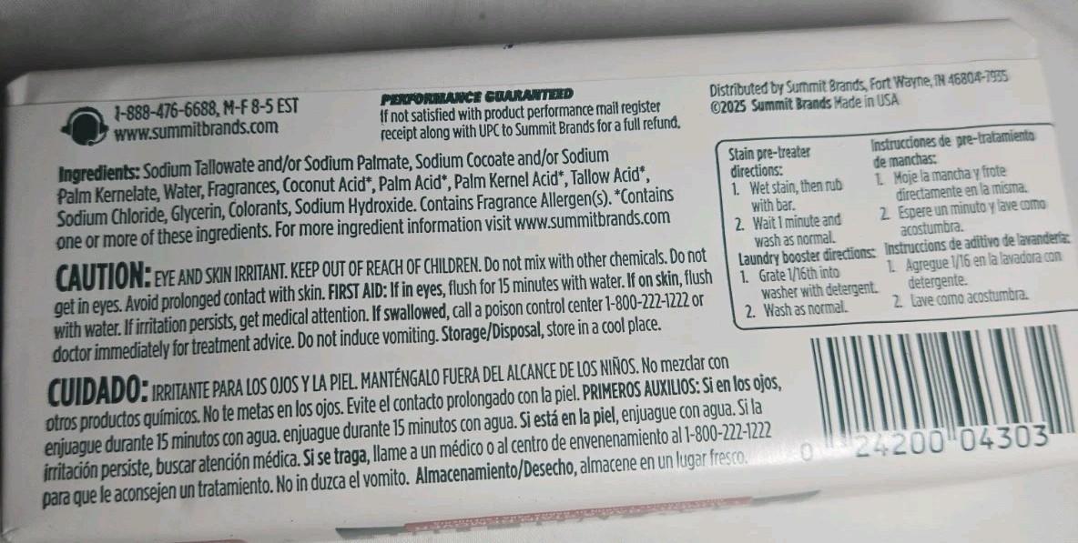Zout Fels-Naptha Laundry Bar & Stain Remover Soap, 5 oz Made In USA