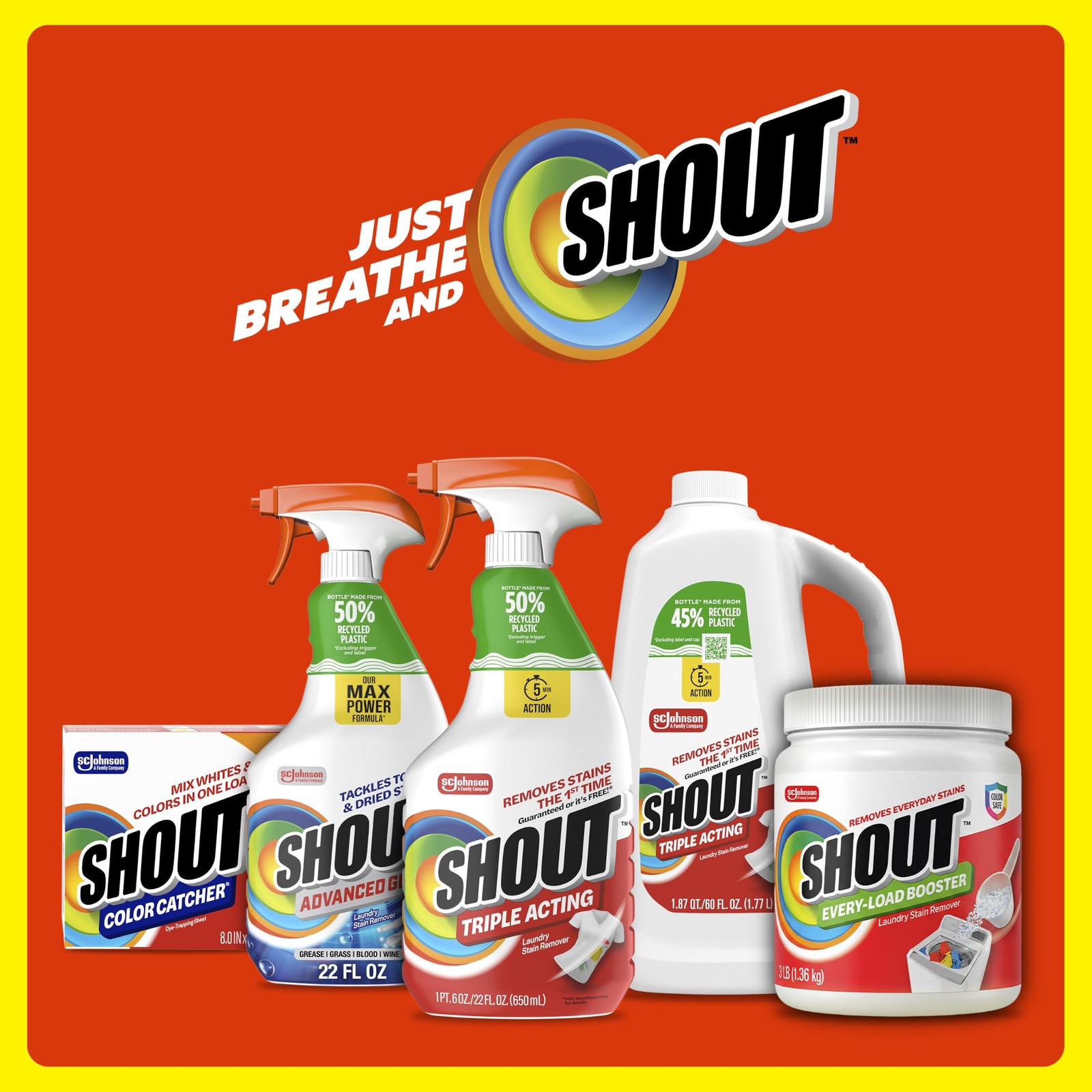 Shout Triple-Acting Laundry Stain Remover for 60 Fl Oz (Pack of 1), Multi