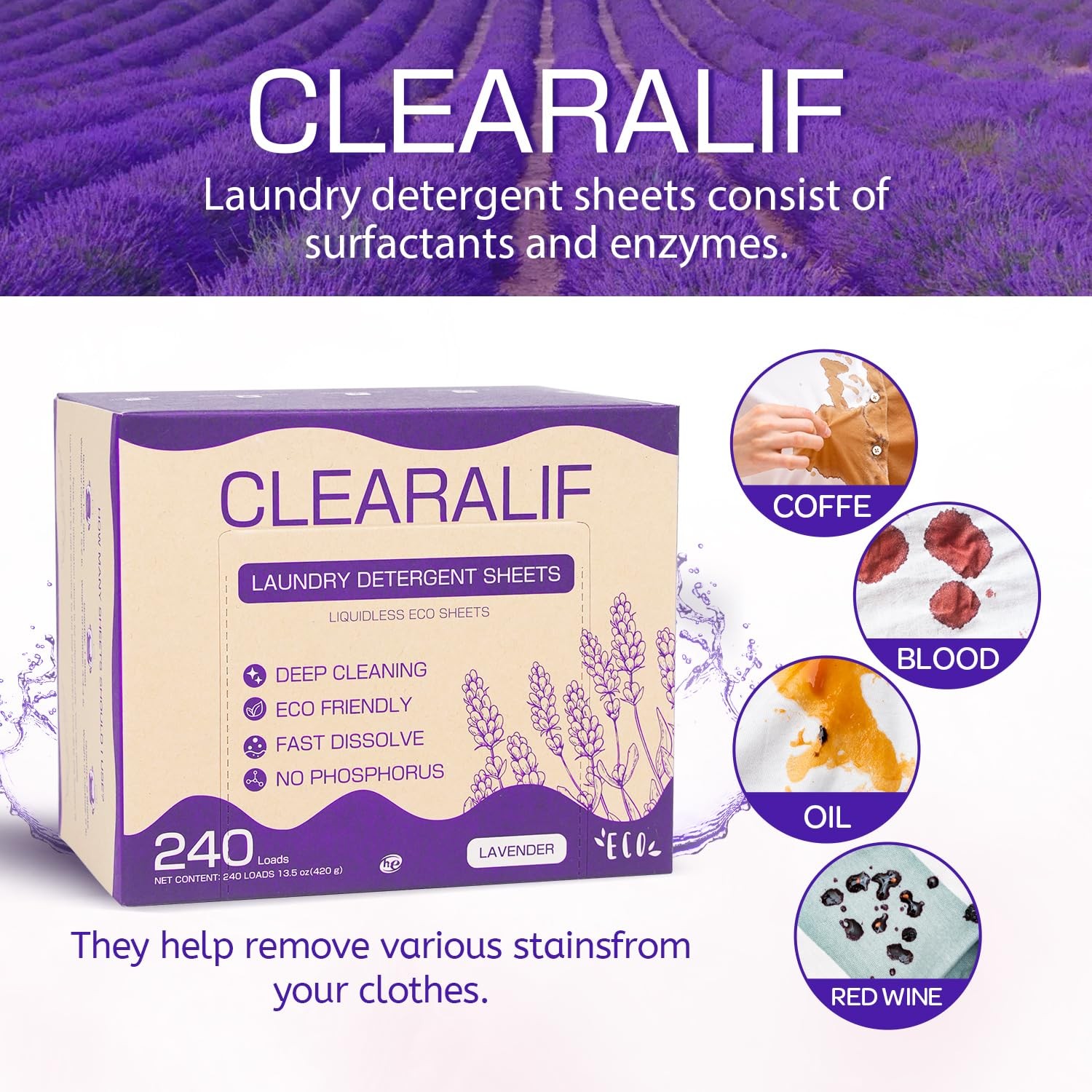 Laundry Detergent Sheets 120 Sheets (Up to 240 Loads), Lavender – Great For A…