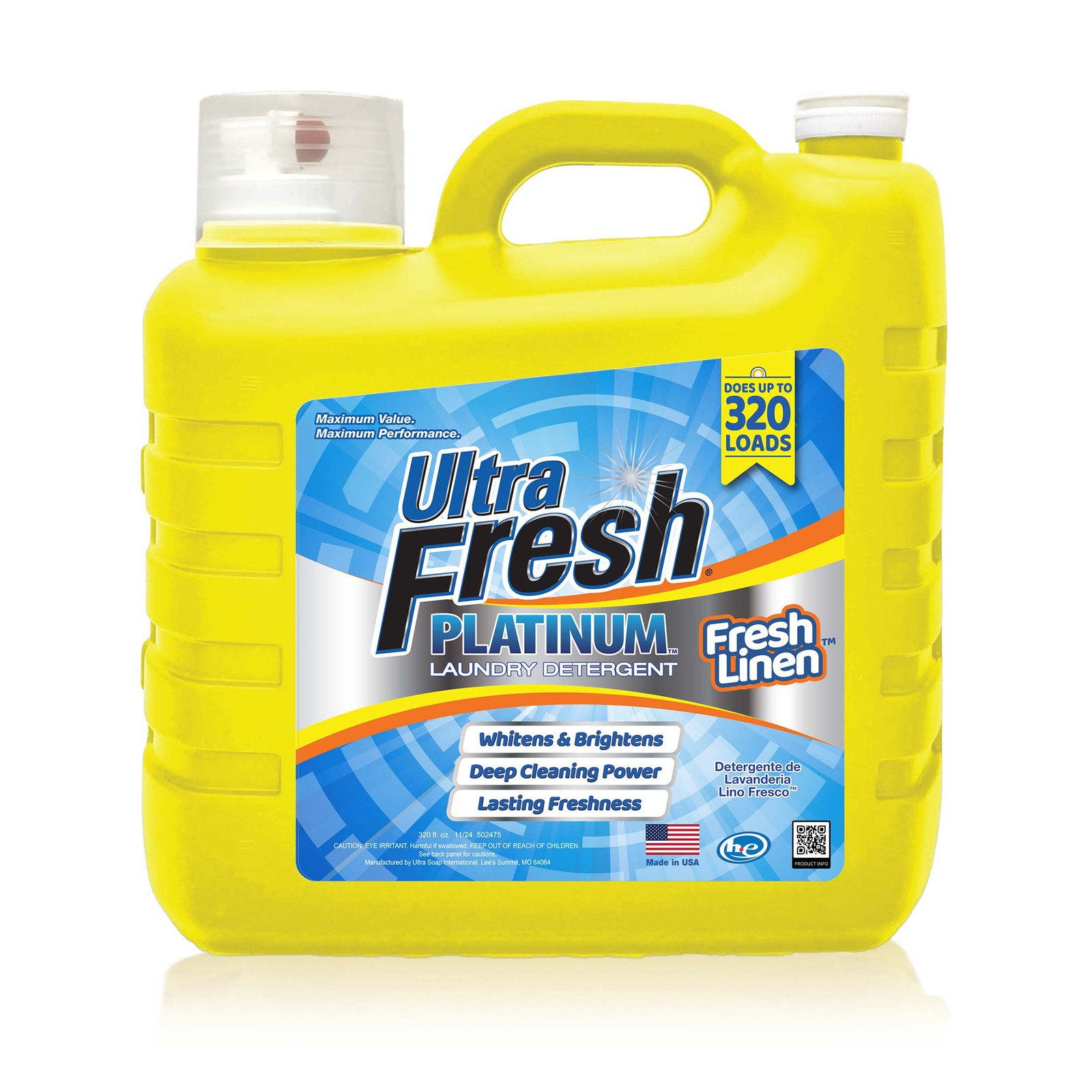 Ultra Fresh 2 Pack Platinum Liquid Laundry Detergent, 320 Loads, Fresh Linen