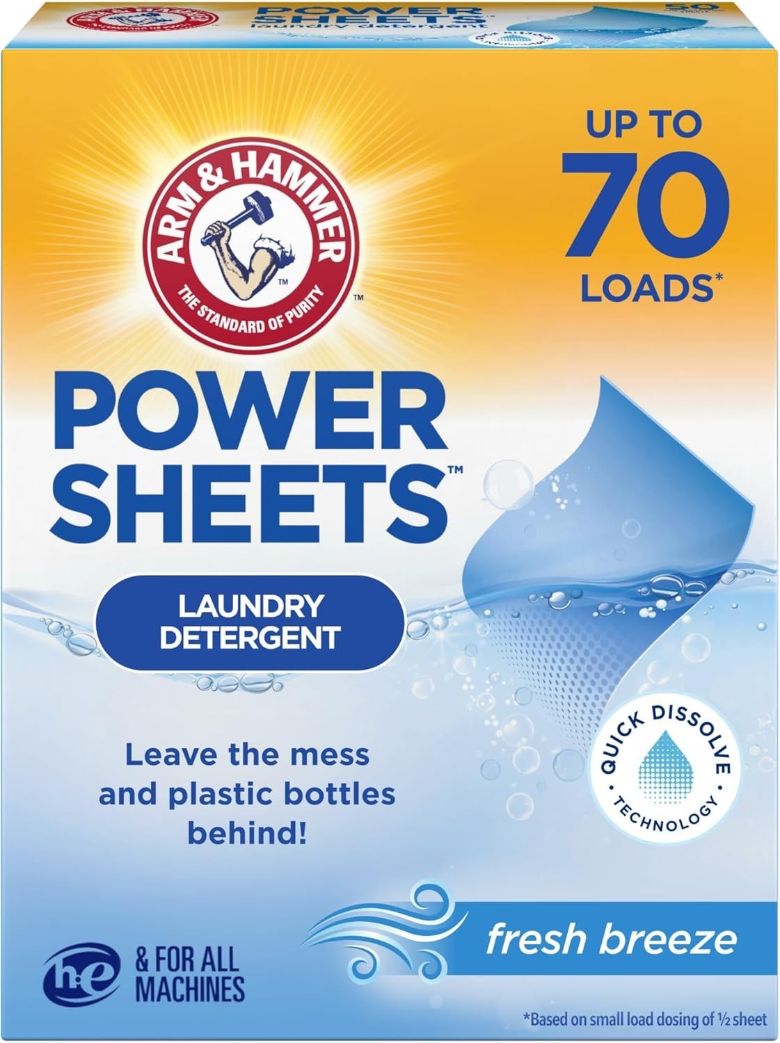 Power Sheets Fresh Breeze Eco-Friendly Laundry Detergent Sheets