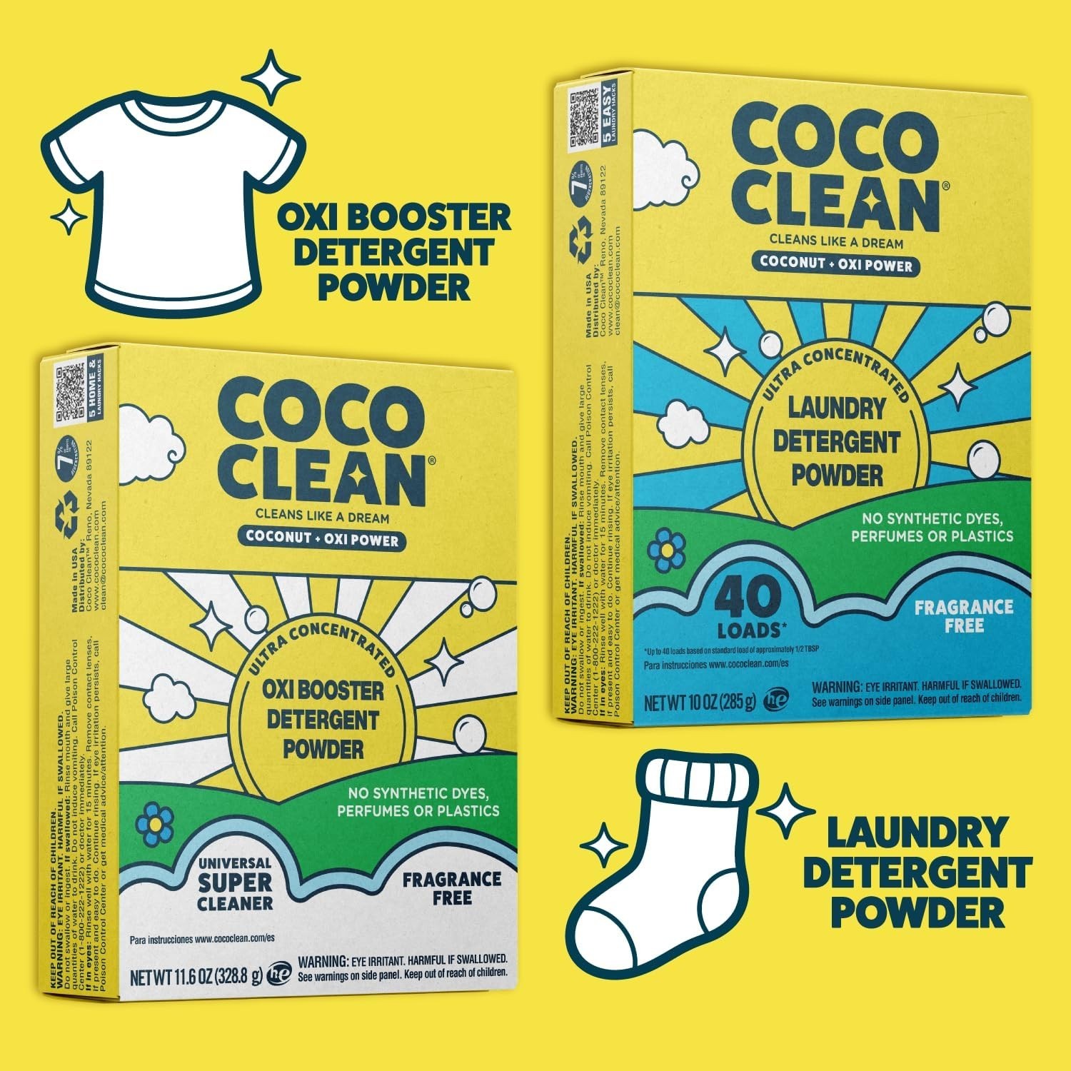 Laundry Powder, 6 Loads, 1.8 oz Travel Size | Fragrance-Free, Biodegradable, …