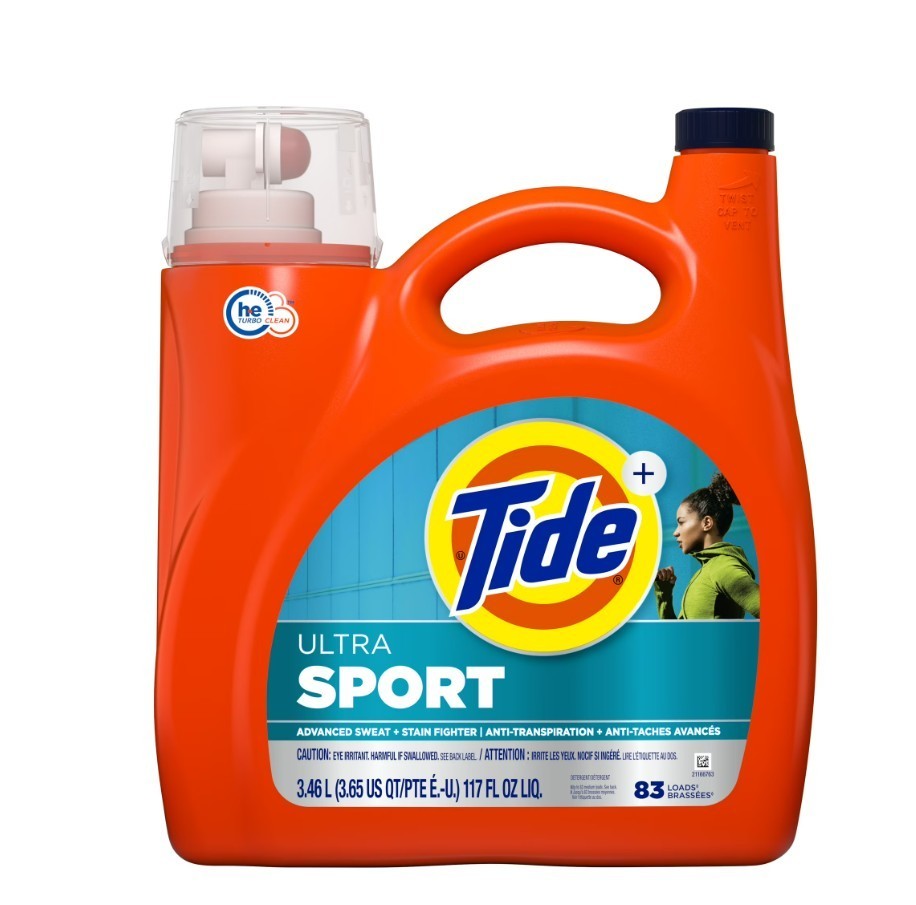3 PACK Tide Ultra Sport Liquid Laundry Detergent, Advanced Sweat, Stain Fighter