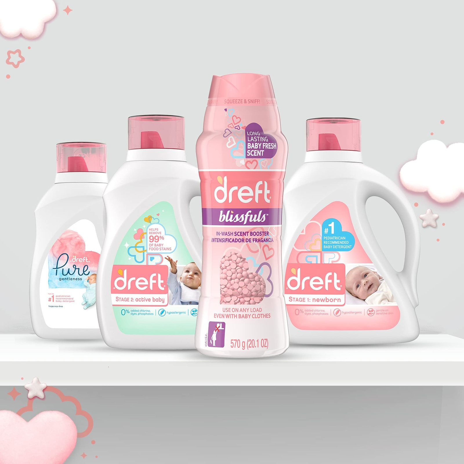 Dreft Blissfuls In Wash Scent Booster 18.2 oz Baby Fresh Scent Deodorizer