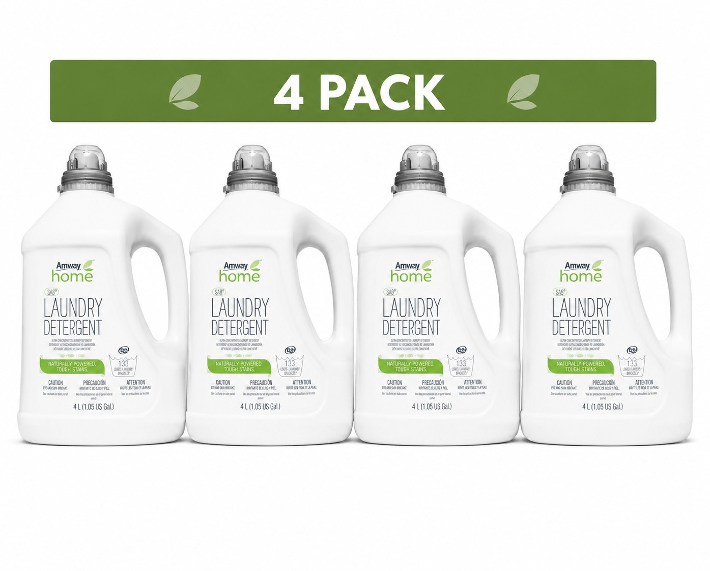 Amway Home SA8 Laundry Detergent Liquid, EPA Safer Choice, Unscented, 4L, 4 Pack