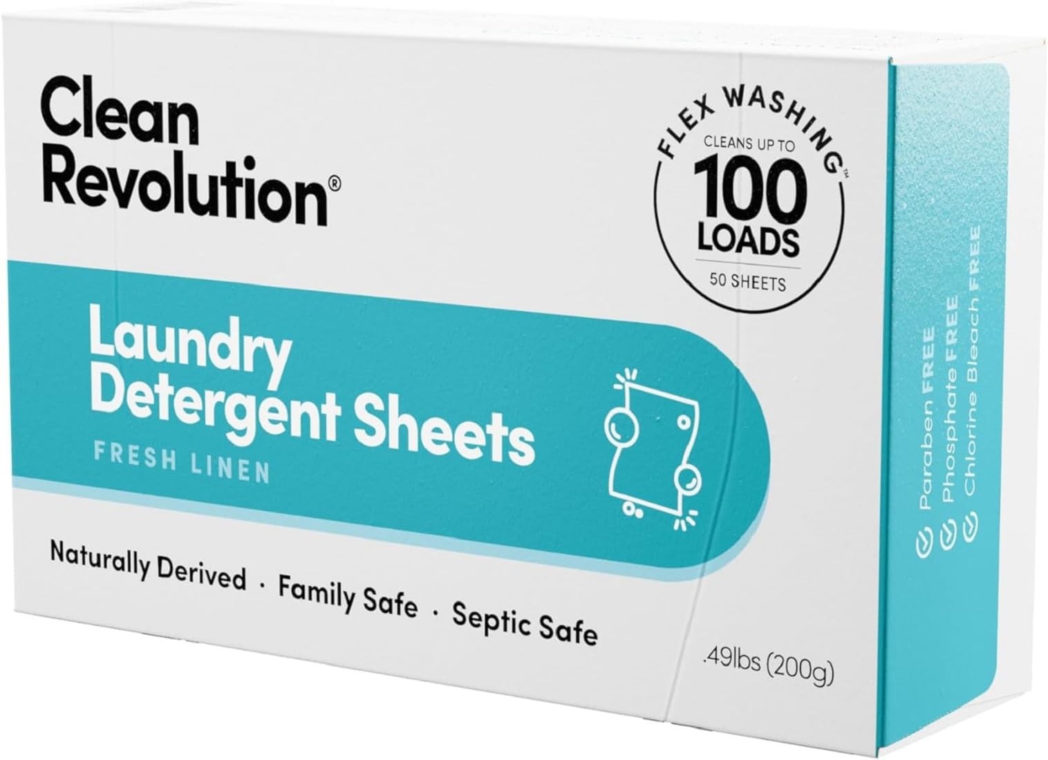 Laundry Detergent Sheets, 200 Sheets, 400 Loads of Laundry, Fresh Linen, Sept…