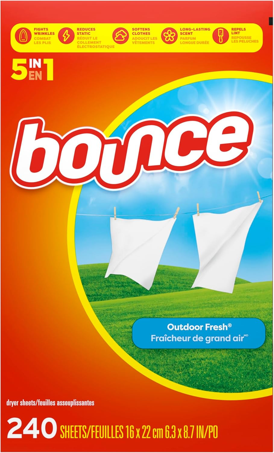 Fabric Softener Sheets, Outdoor Fresh Scent, 240 Count