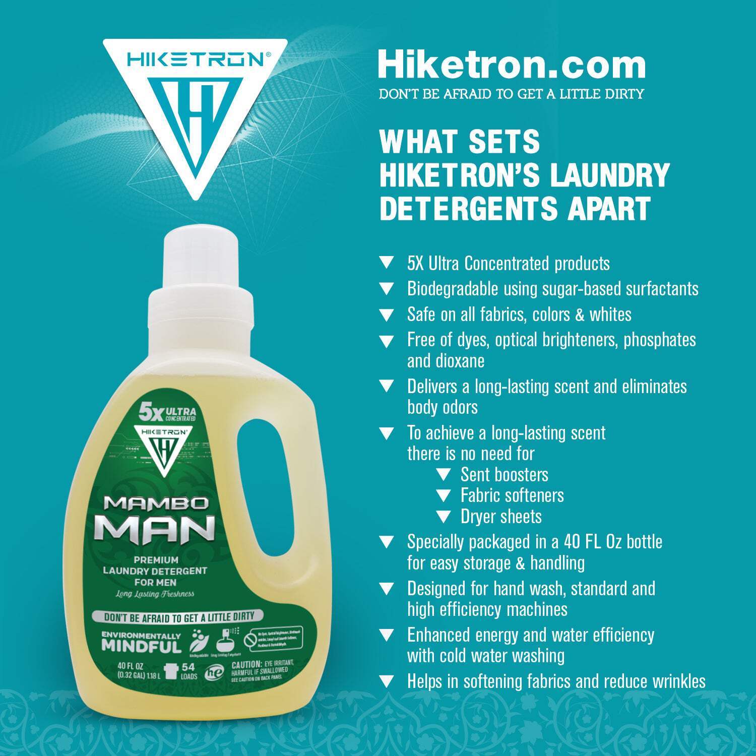 Hiketron Mambo Man Masculine Scented Long Lasting Liquid Laundry Detergent