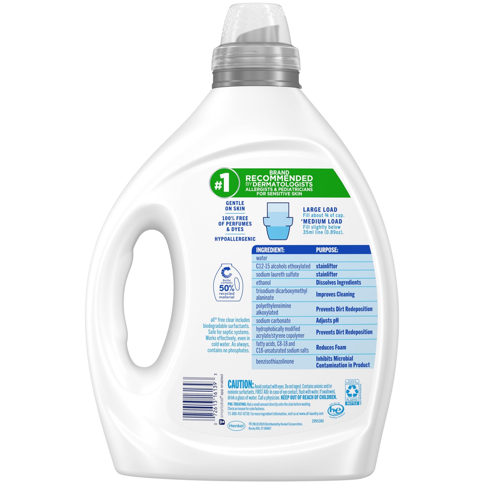 all free clear Advanced OXI Laundry Detergent, 80.1 Fl Oz (Pack of 1), Clear