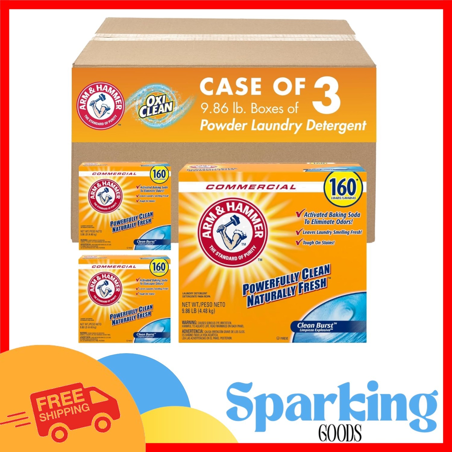 Extra Cleaning Power Detergent 9.86 lb Pack of 3 – Refreshing Clean Burst Scent