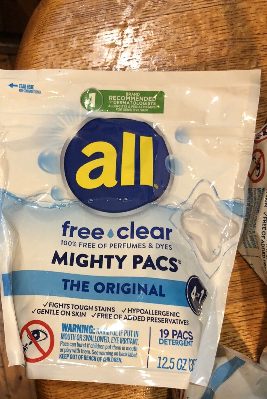 All Stainlifters FREE & CLEAR Detergent PODS 12.6 OZ 19 Count LOT OF 8 NEW