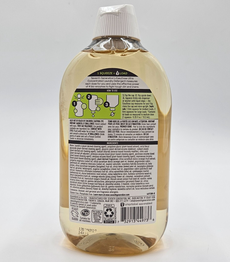 Seventh Generation Laundry Detergent- Clean Scent, 23.1 fl oz/66 Loads-R0075