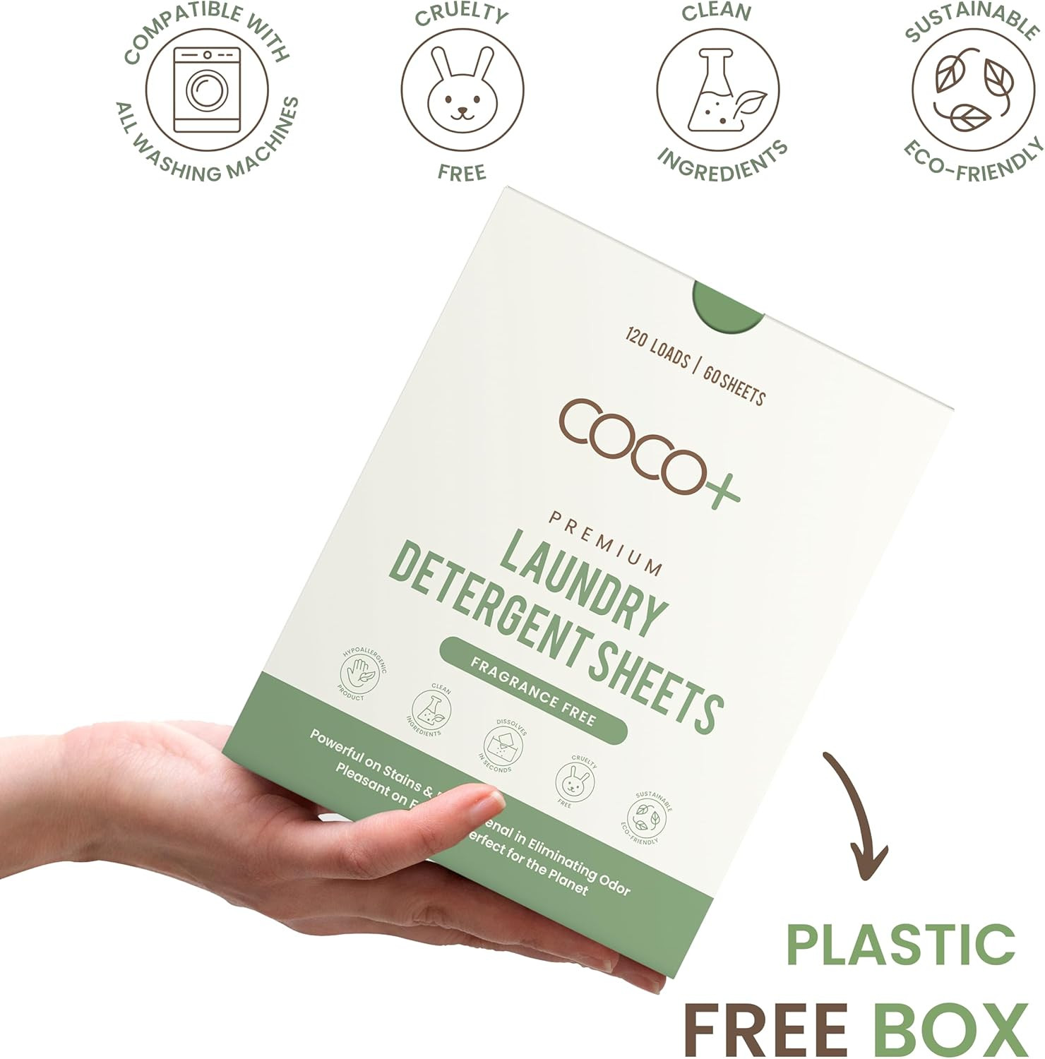 2 Pack ~ COCO+ Laundry Detergent Sheets 120 Loads Each ~ Total of 240 Loads