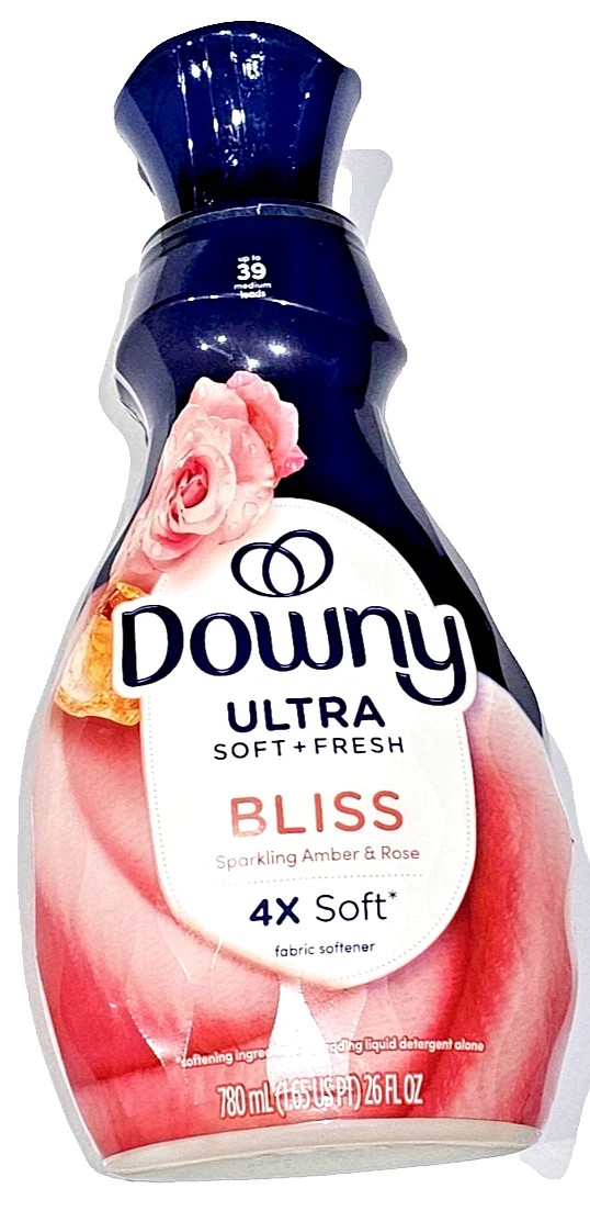 Downy Ultra Soft Plus Fresh Bliss Sparkling Amber & Rose Fabric Softener 26 Oz