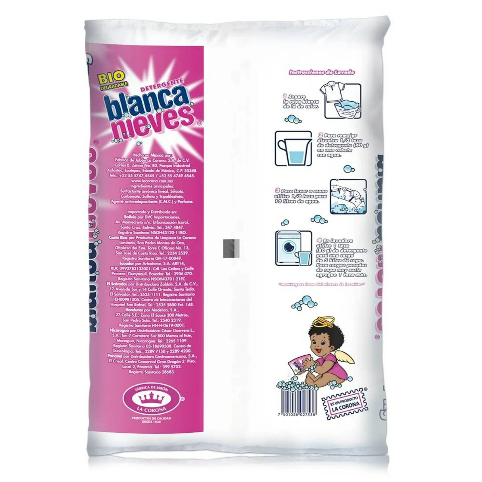 2 X BLANCA NIEVES DETERGENTE PARA ROPA EN POLVO 1 KG