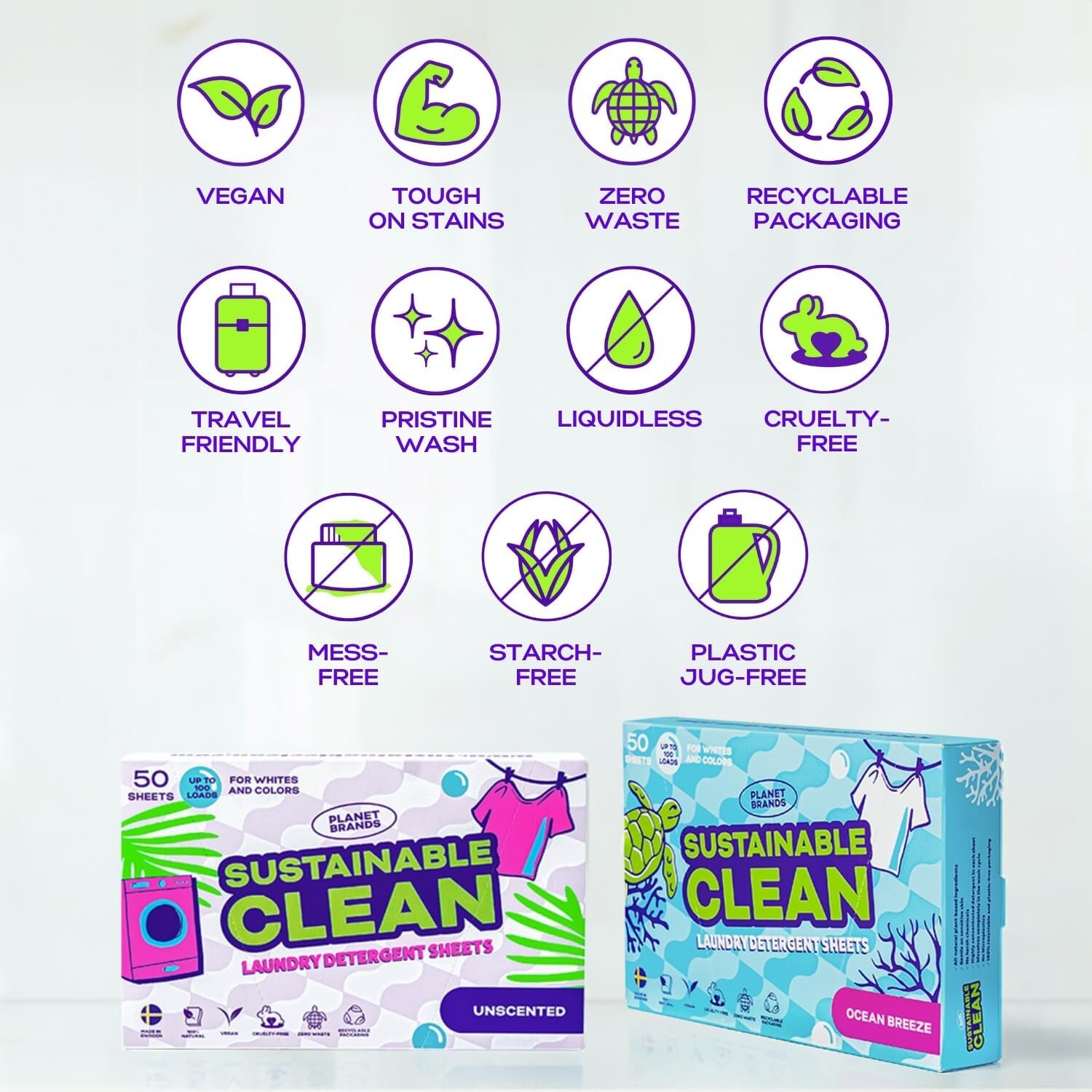 Laundry Detergent Sheets – Made in Sweden, Up to 100 loads 50 Sheets, Sustainabl