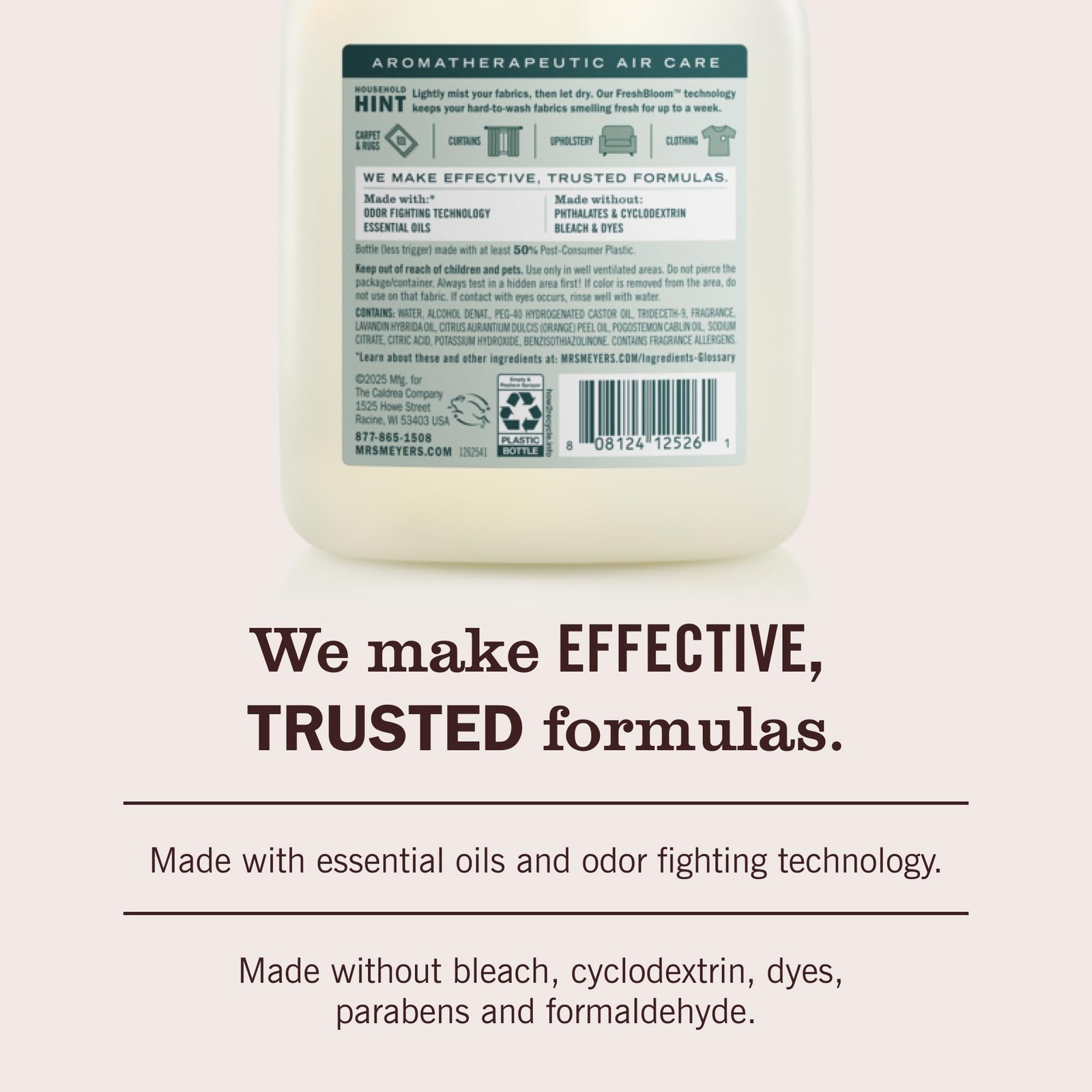 MRS. MEYER’S CLEAN DAY Fabric Freshener, Birchwood Scent, 20 Ounce Bottle