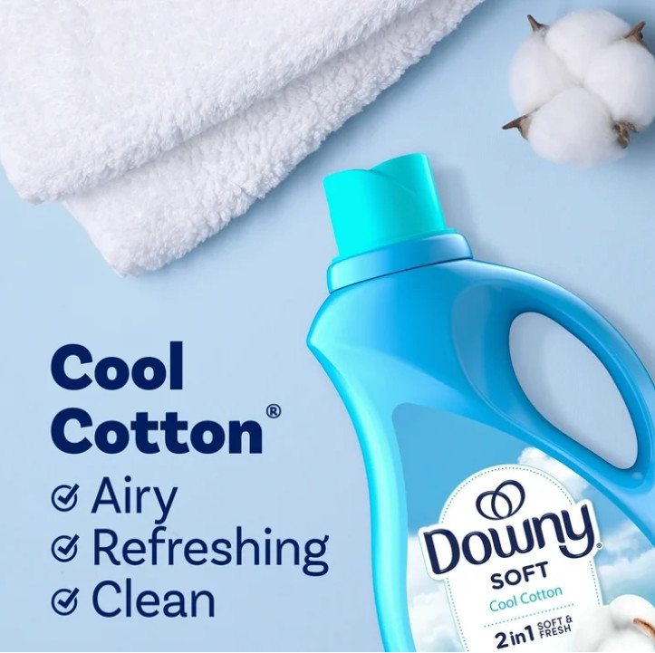 Downy Liquid Fabric Softener, Cool Cotton Scent, 111 fl oz, 150 Loads