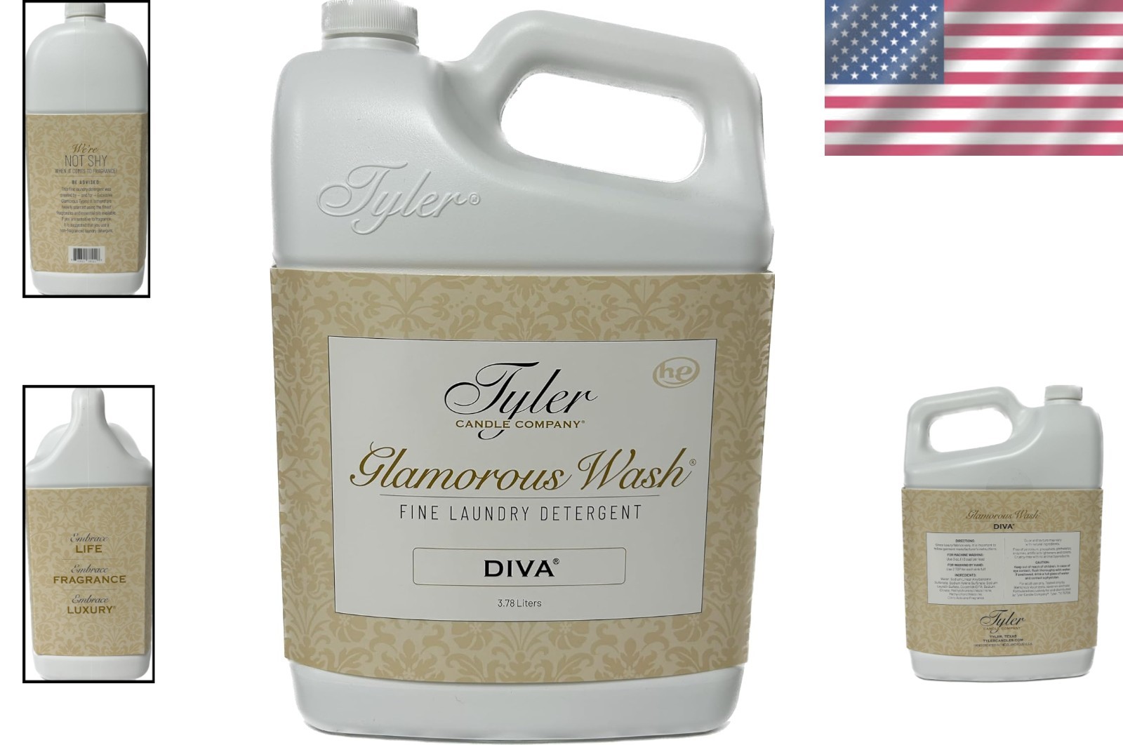 Luxury Tyler Glam Wash Detergent – 128 Fl Oz Diva Scent for Fine Fabrics