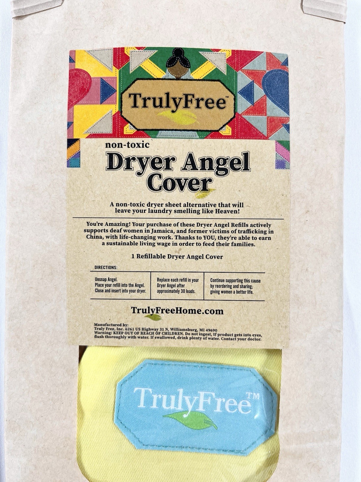 Truly Free Laundry Lot: Dryer Angel Cover, 2 Refills, Washer Cleaner