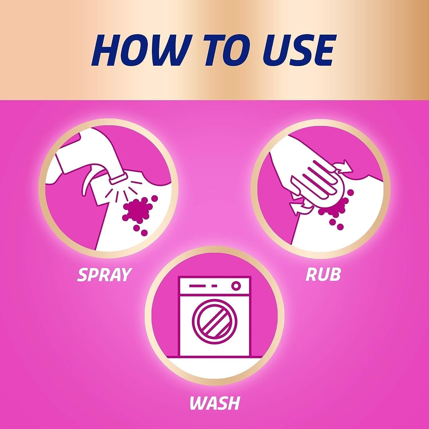 Vanish Oxi Action Stain Remover Spray 500ml – Pre-Treat Tough Stains, Safe Use
