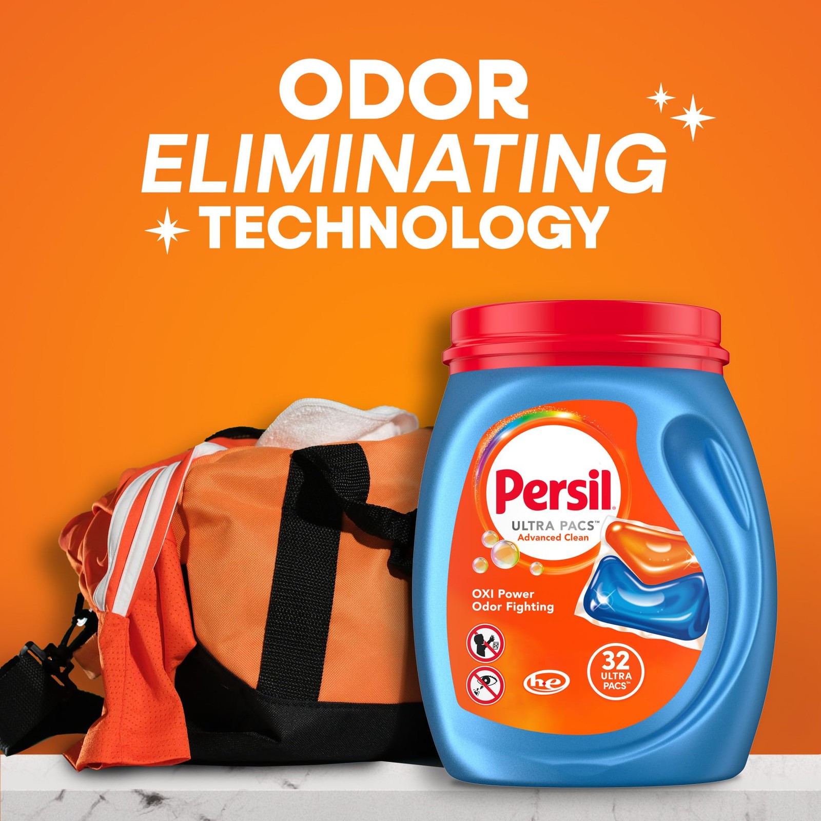 Persil Ultra Pacs Advanced Clean Oxi+Odor Power 57 Count (Pack of 1), Blue