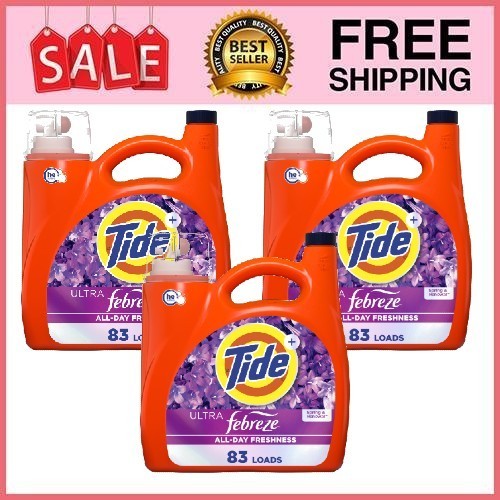 3 Pack Ultra Febreze Liquid Laundry Detergent, Spring, Renewal Scent,117fl oz Pk