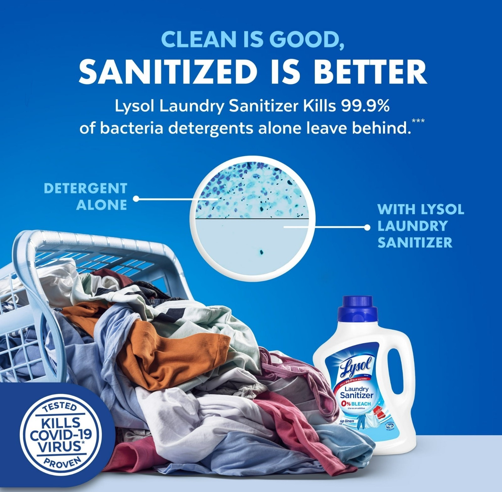 Lysol Laundry Sanitizer Additive 90 oz Detergent Booster Bleach-Free Crisp Linen