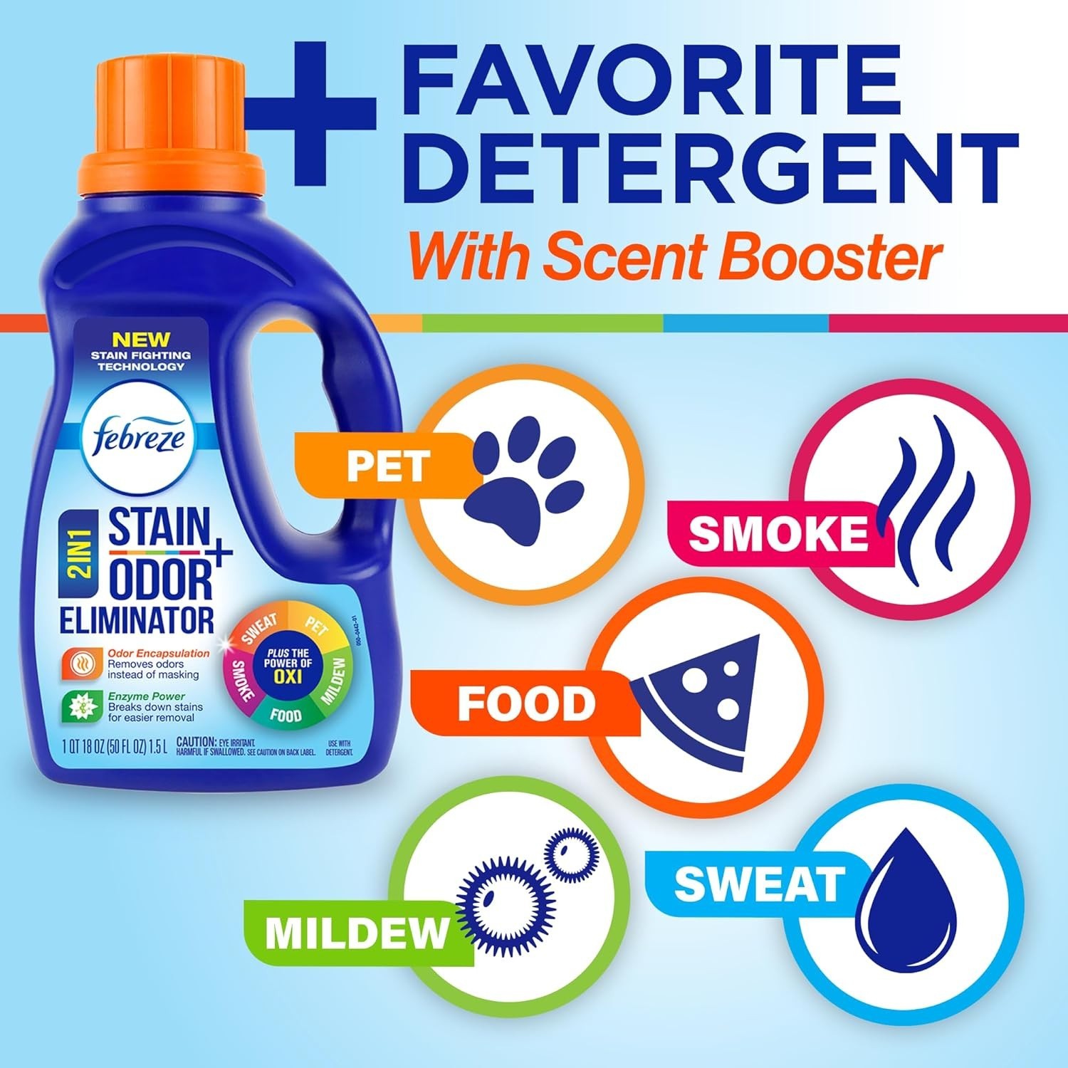 Febreze Laundry Detergent Additive, Original Strength In 50 Fl Oz Pack of 2
