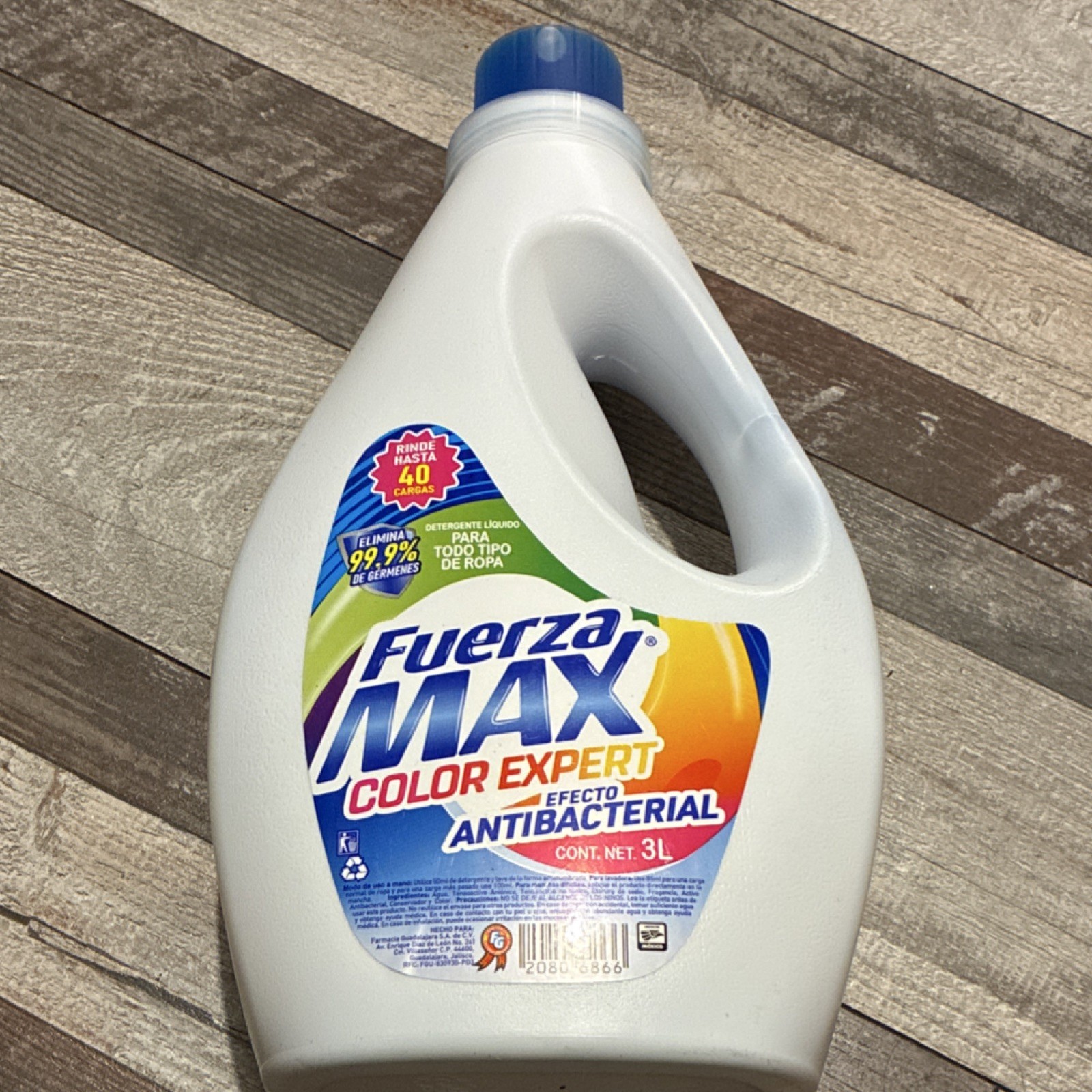 Fuerza Max Color Expert Laundry Detergent Liquid Antibacterial 3L