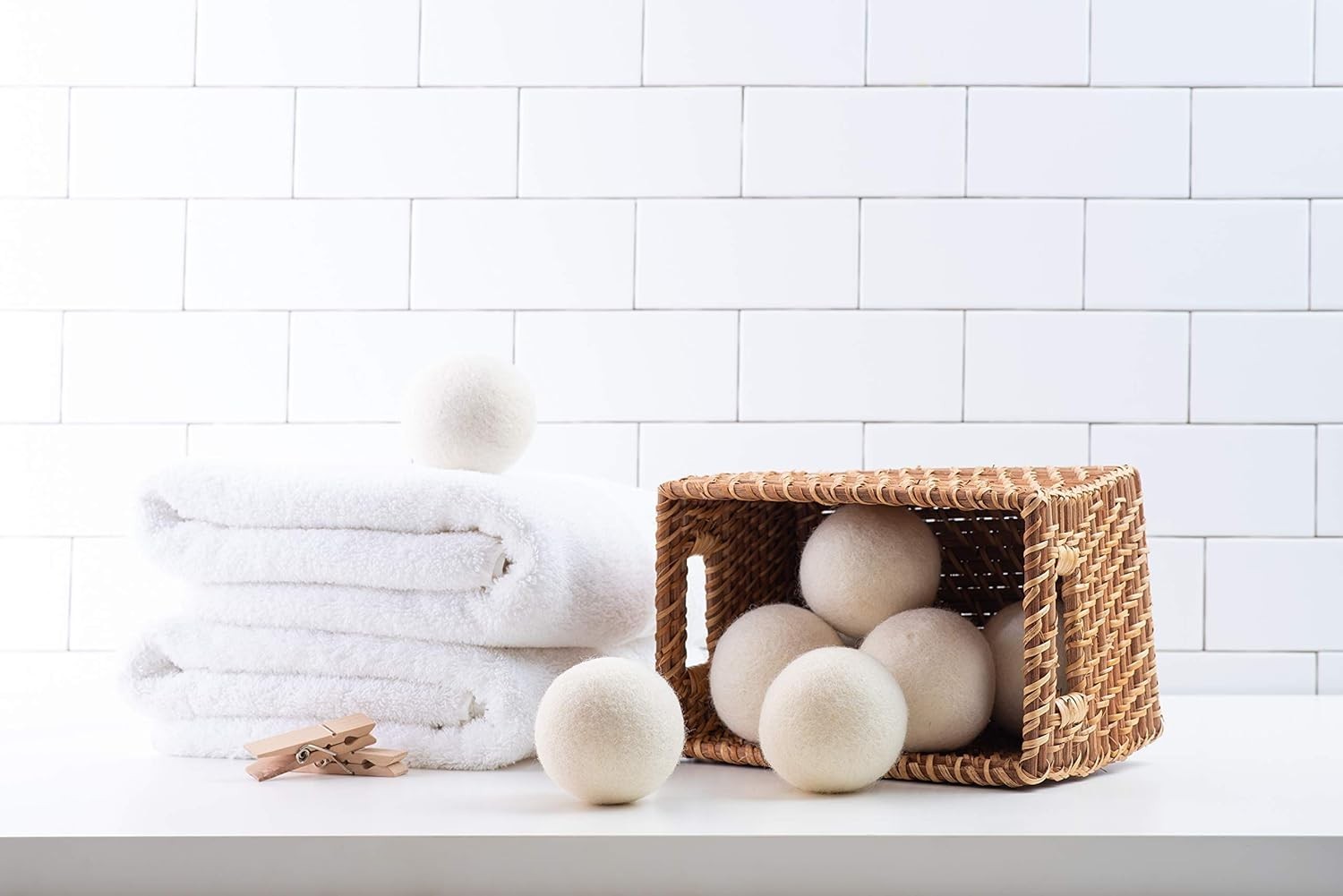 Wool Dryer Balls Organic Fabric Softener 6 Pack XL Eco Friendly Laundry Balls