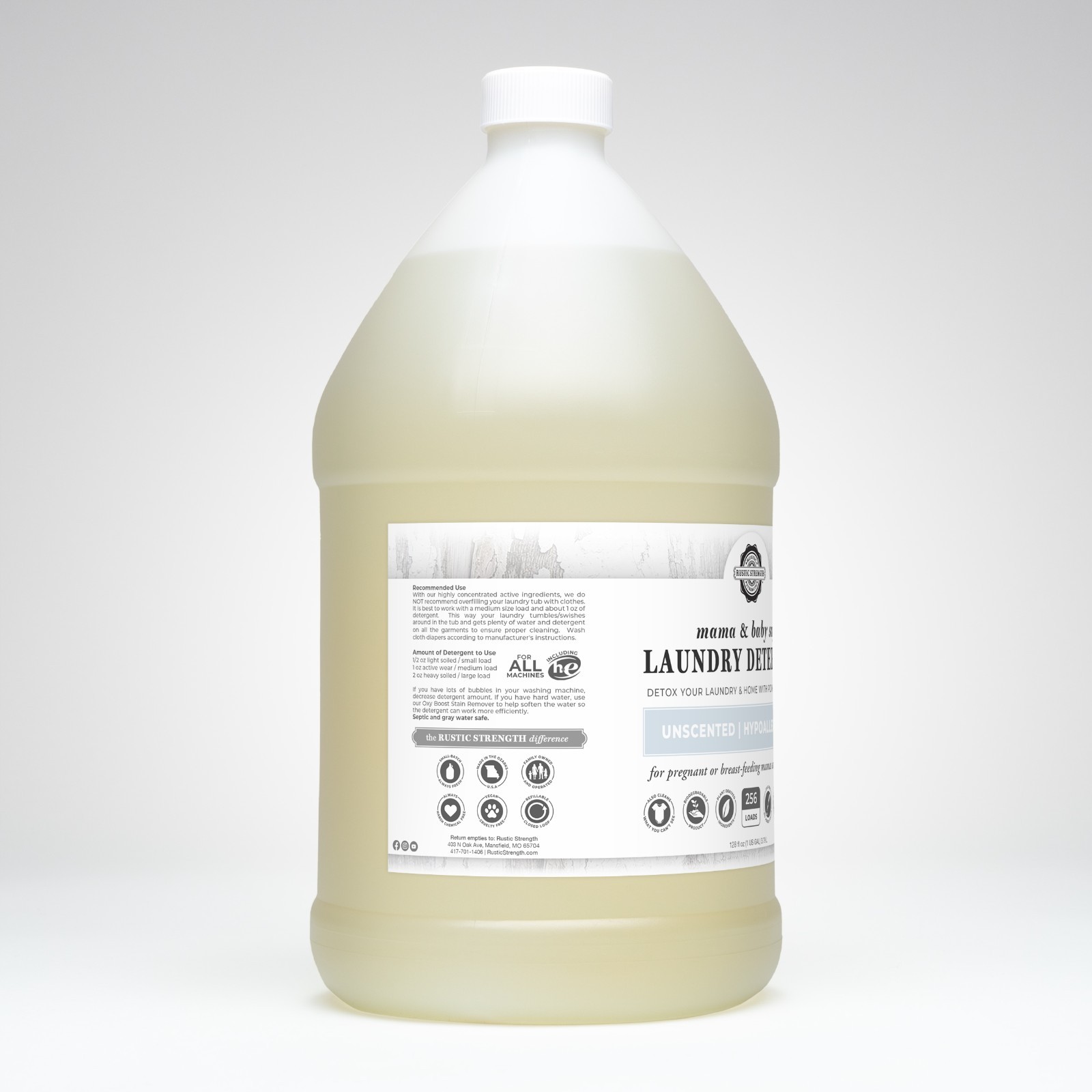 Toxin-Free Laundry Detergent 1 gal | 256 Loads | Plant-Based | Mama & Baby Safe
