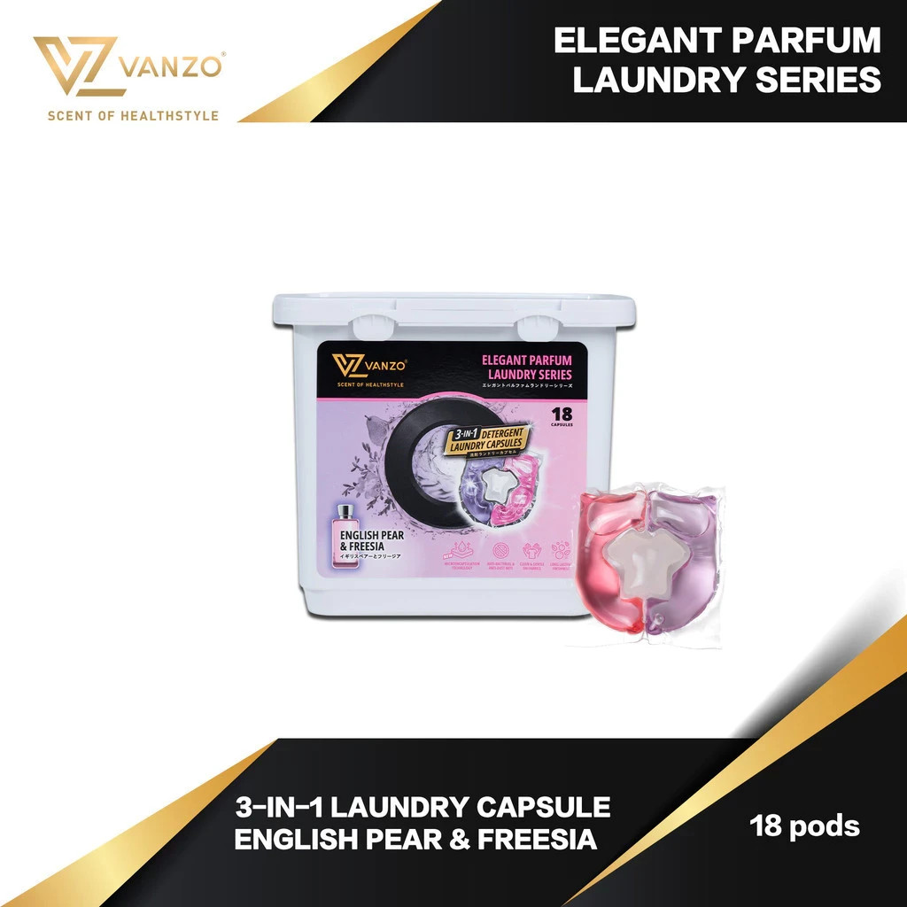 VANZO 3 In 1 Elegant Parfum Laundry Capsules Assorted Scent [PREMIUM]