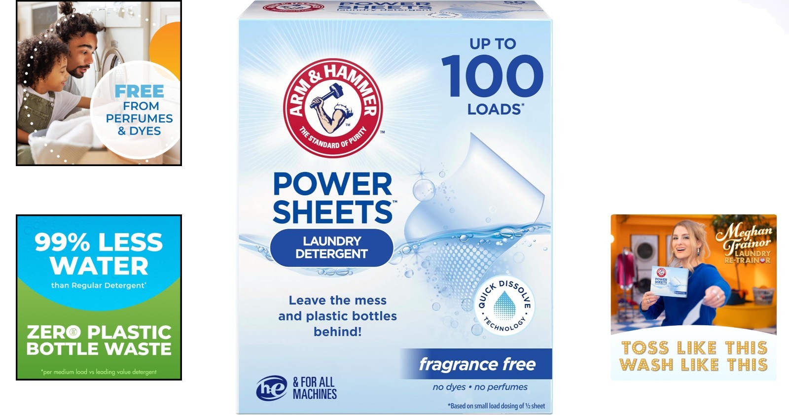 Ultra-Concentrated Power Sheets – 50 Count Fragrance-Free Detergent Experience