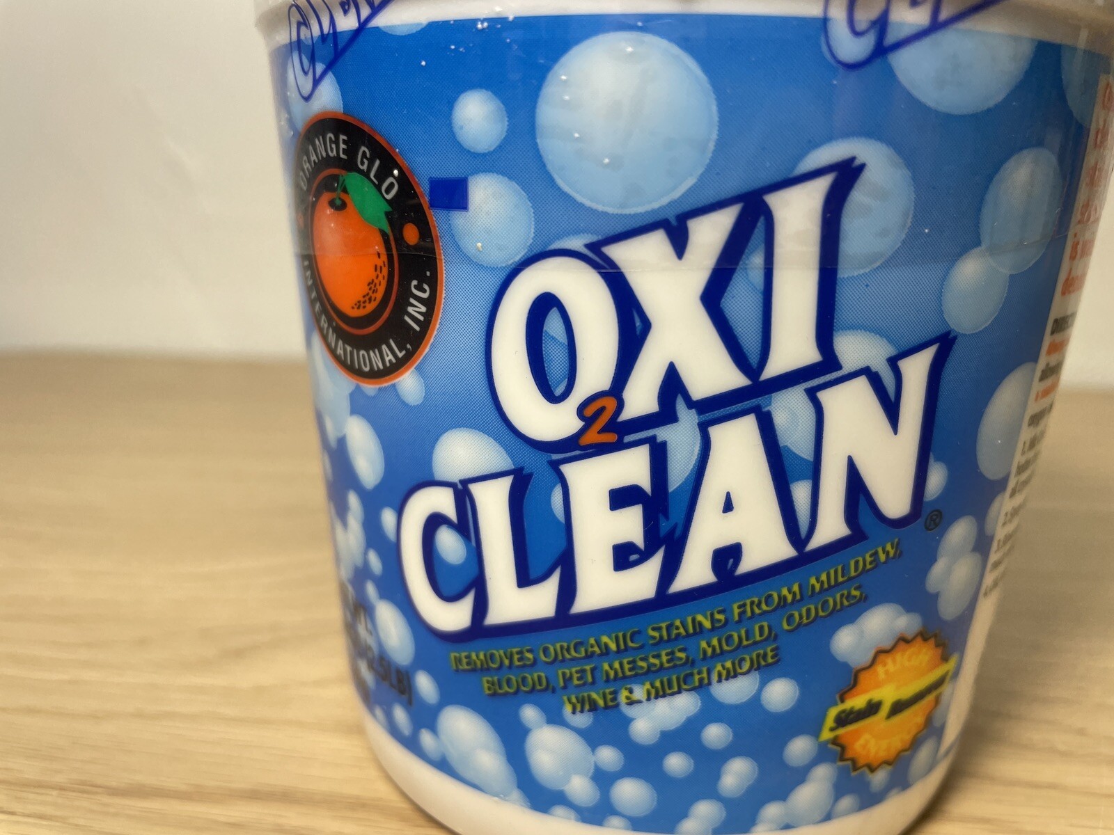 OXICLEAN 2 Stain Remover Powder Orange Glo 40 Oz VTG NEW Old Stock Sealed Tub
