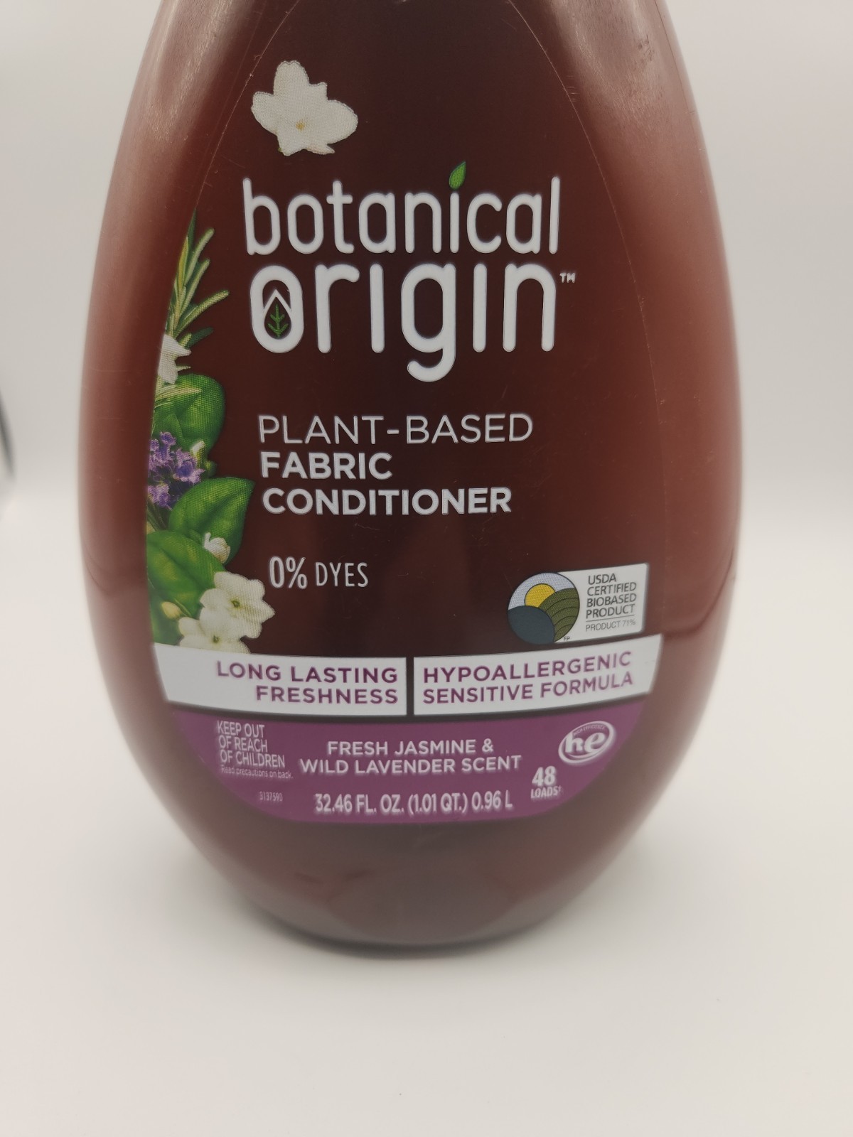 Botanical Origin Plant-Based Fabric Softener Hypoallergenic Jasmine Lavend 32.46