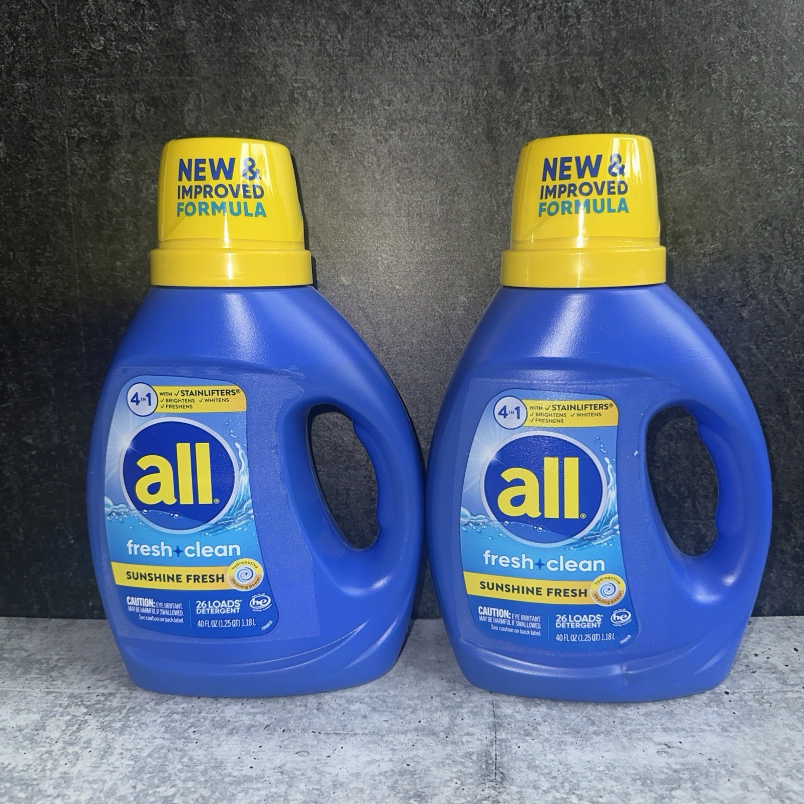2- all Liquid Laundry Detergent 4 in 1 Stainlifters Sunshine Fresh – 40 Oz Each