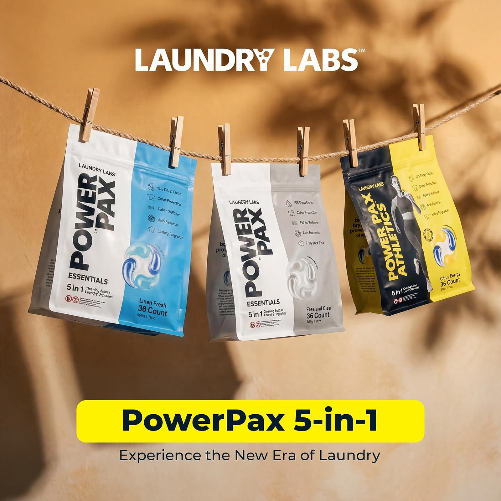 Laundry Detergent Pods 5 in 1 Enzyme Stain Odor Remover for Activewear HE