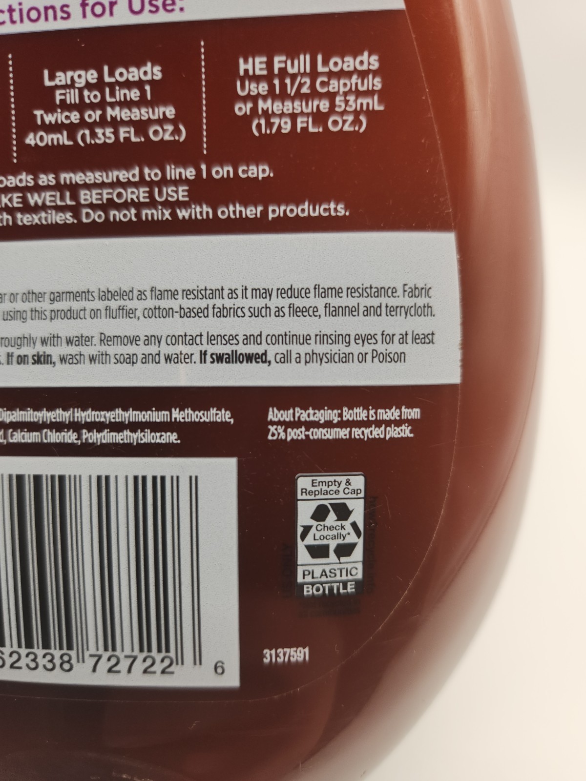 Botanical Origin Plant-Based Fabric Softener Hypoallergenic Jasmine Lavend 32.46