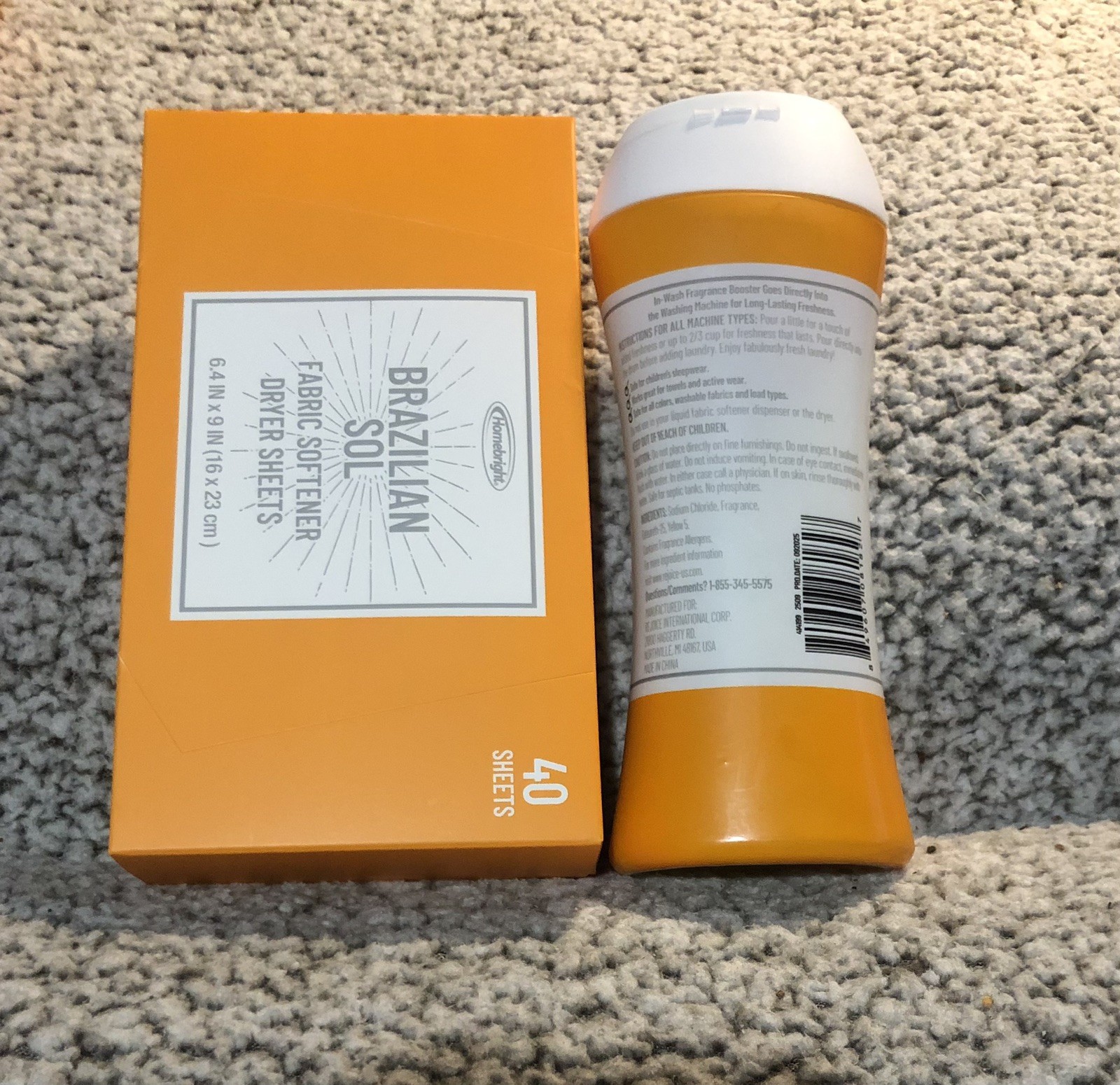Homebright In-Wash Rinse & Refresh Laundry Booster, & Dryer Sheets