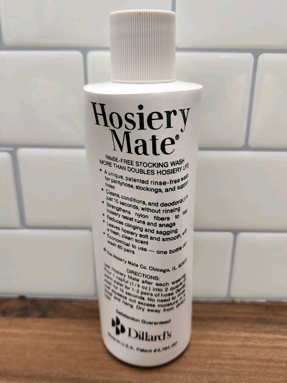 Hosiery Mate Rinse Free Stocking Wash 8 fl oz Dillards Vintage Bottle