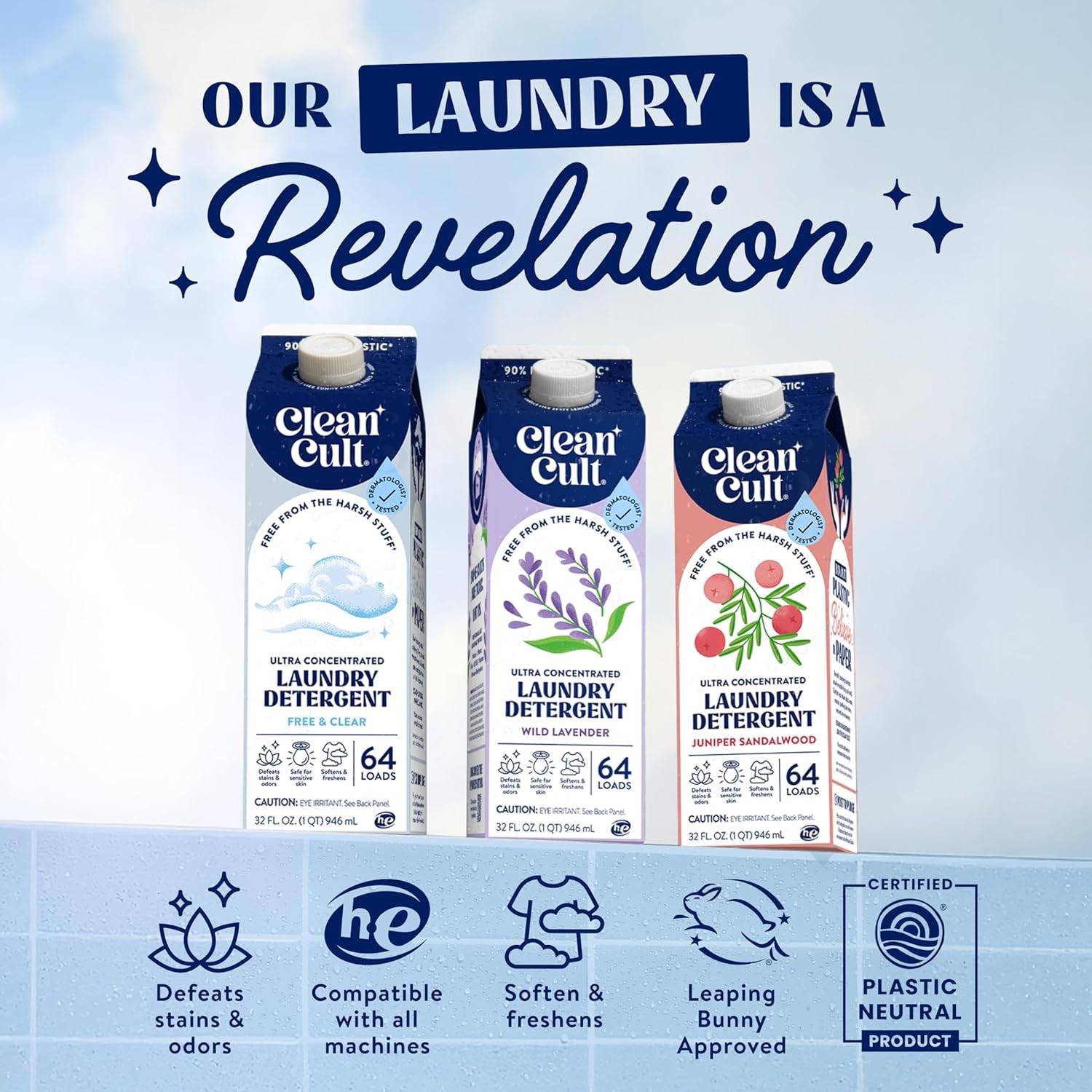Ultra Concentrated Liquid Laundry Detergent Soap, 64 Loads (32 Oz), Long Lasting