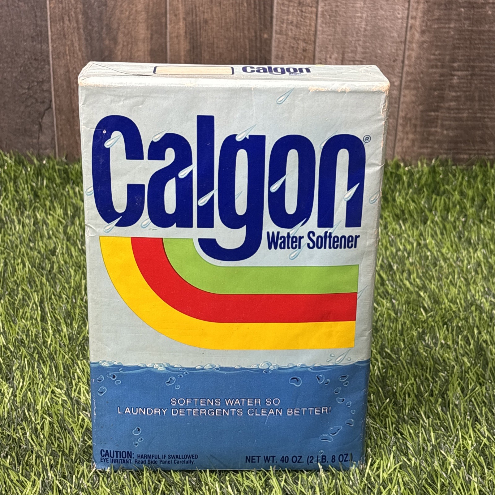 Vintage Calgon Water Softener 40 Oz NOS Full Box Laundry Detergent Additive
