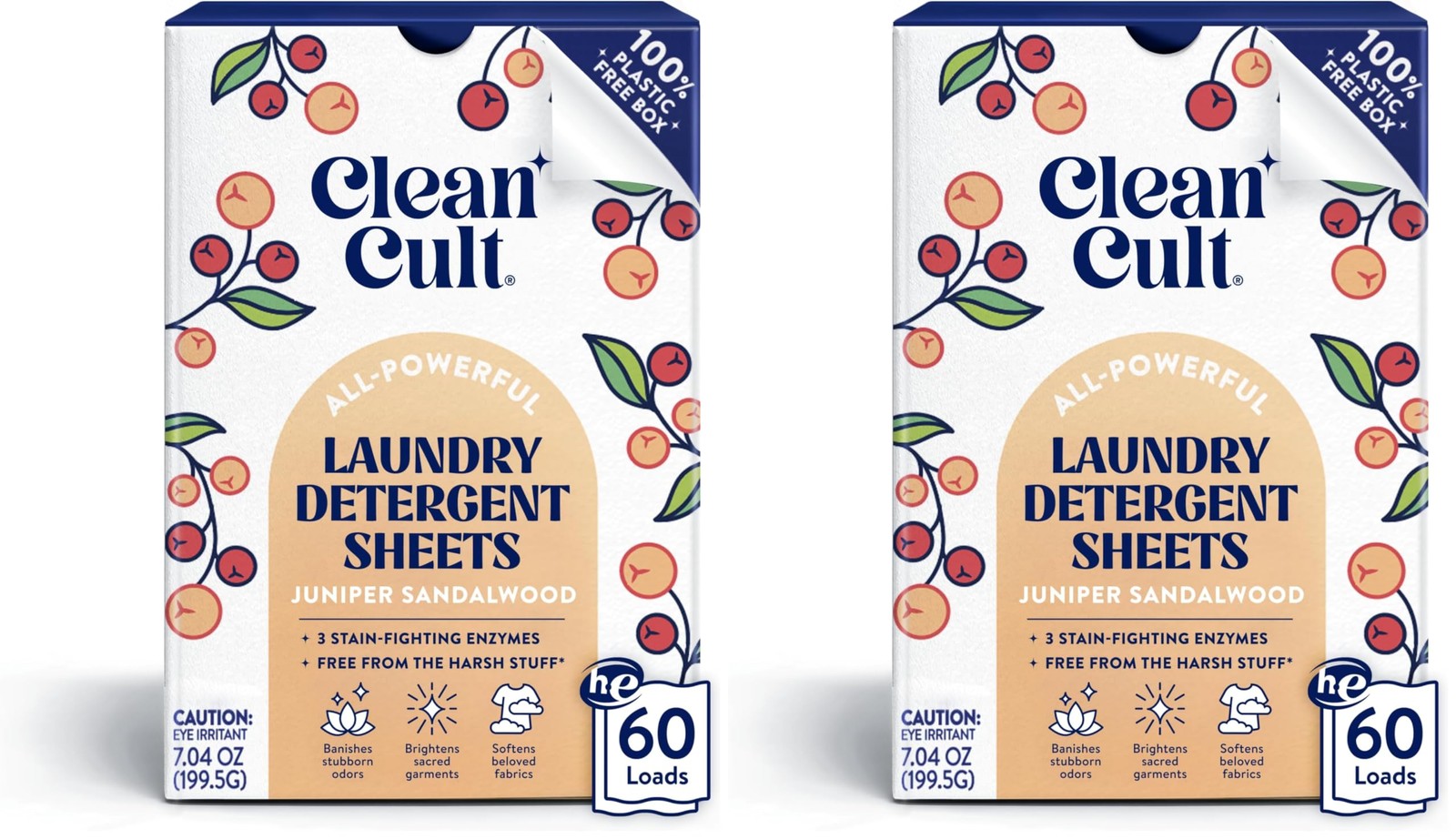 Cleancult Laundry Sheets Juniper Sandalwood 60 Loads Pack of 2